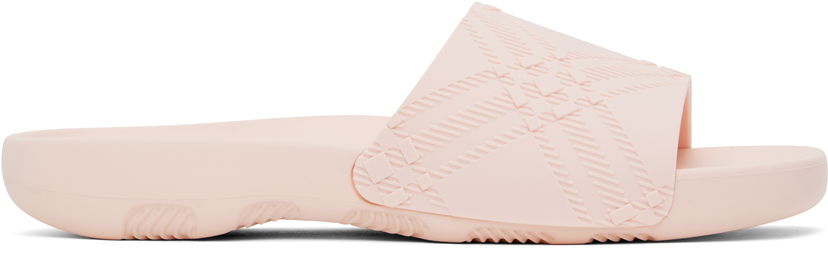 Vaatteet Burberry Burberry Embossed Check Dive Slides Vaaleanpunainen | 8102135