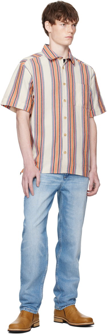 Paita A.P.C. A.P.C. Ross Striped Linen Short-Sleeve Button-Down Shirt Monivärinen | COHIA-H12541, 3