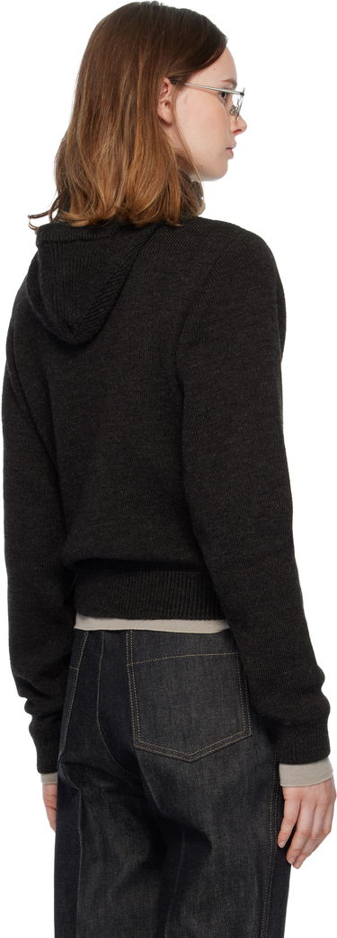 Villapaita LEMAIRE Ribbed Mock-Neck Button Sweater Musta | TO1410 LK1028, 2