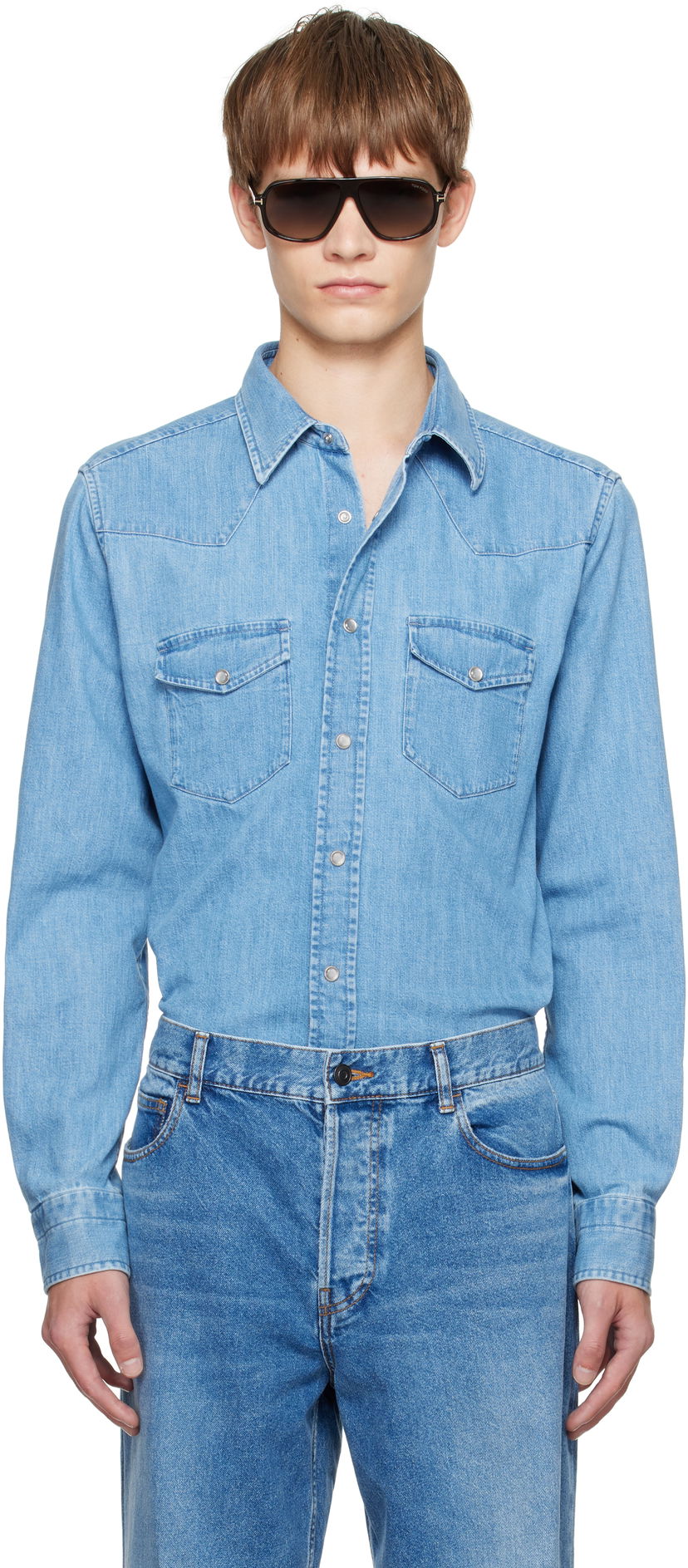 Paita Tom Ford TOM FORD Western Denim Shirt Sininen | HDS001-FMC239