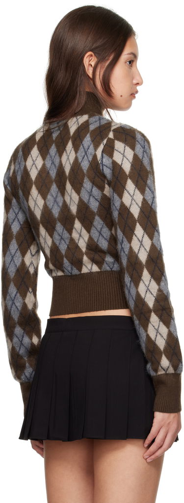 Villapaita GUIZIO Guizio Delia Argyle Cropped Turtleneck Sweater Ruskea | H24603S047, 2