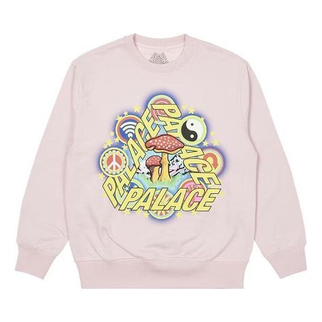 Huppari Palace Psychedelic Print Crewneck Sweatshirt Vaaleanpunainen | P23CW038