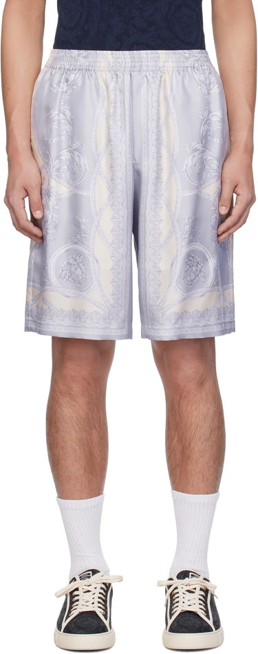 Shortsit Versace Versace 'La Coupe des Dieux' Silk Shorts Violetti | 1002476_1A11391, 0