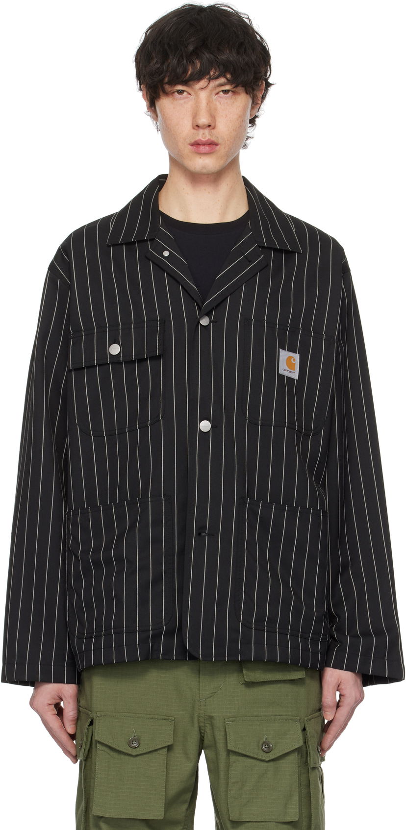 Takki Carhartt WIP Work In Progress Seaton Pinstriped Blazer Musta | I034437