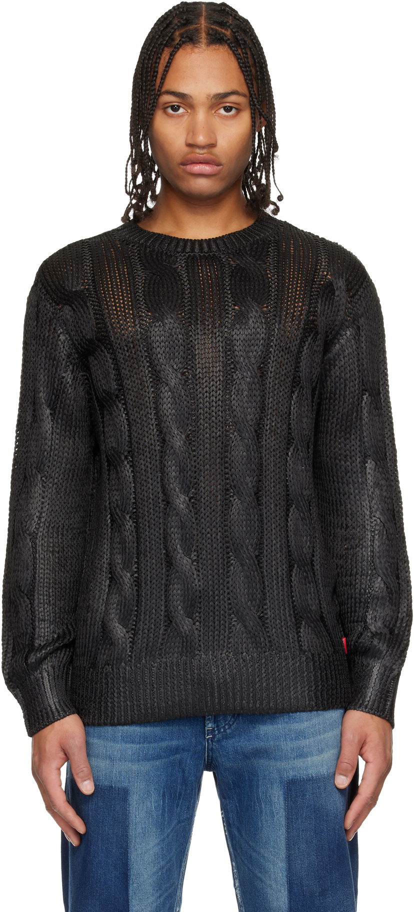 Villapaita Diesel K-Michiu Cable Knit Sweater Musta | A19187-0NKCP-9XX
