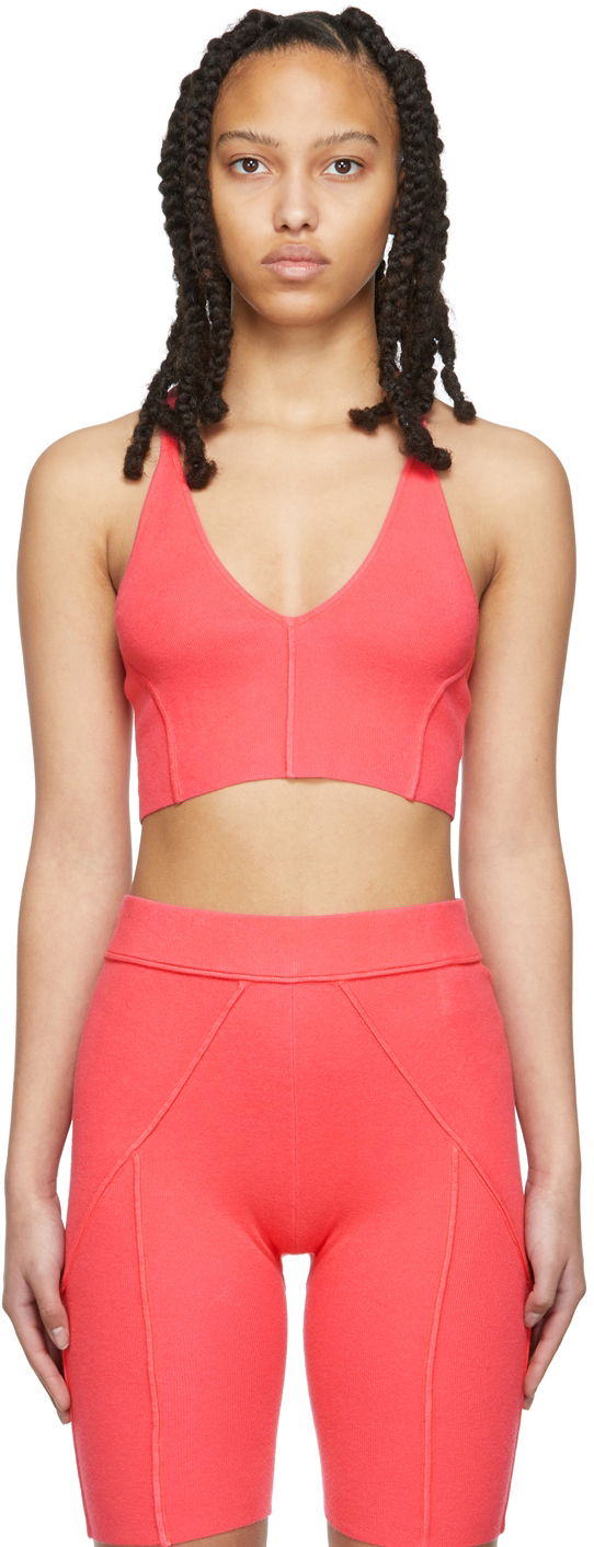 Tankkitoppi Helmut Lang Helmut Lang Ribbed Bra Top Vaaleanpunainen | M02HW712