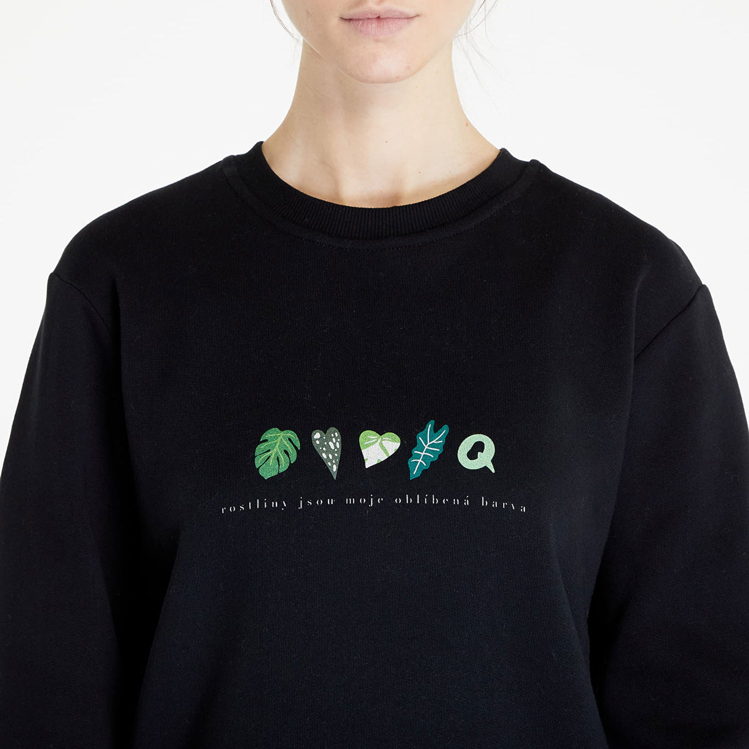 Huppari Queens Rostliny Jsou Moje Oblíbená Barva Crewneck Musta | QNS_041, 1
