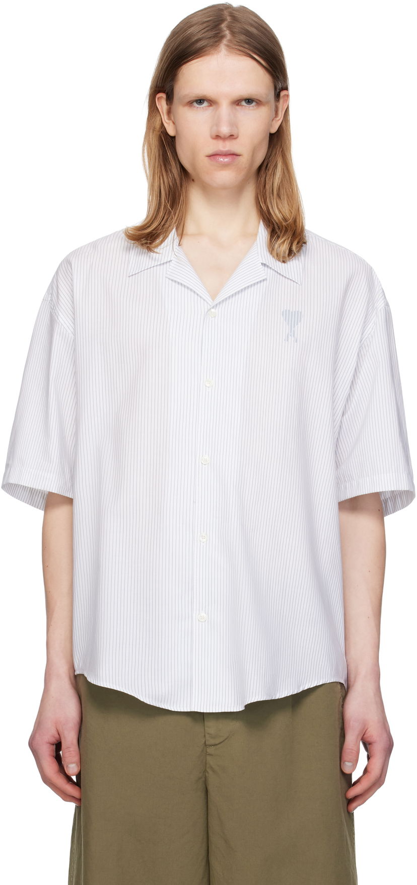 Paita AMI AMI Paris Cotton Camp Collar Shirt Valkoinen | HSH292.CO0113