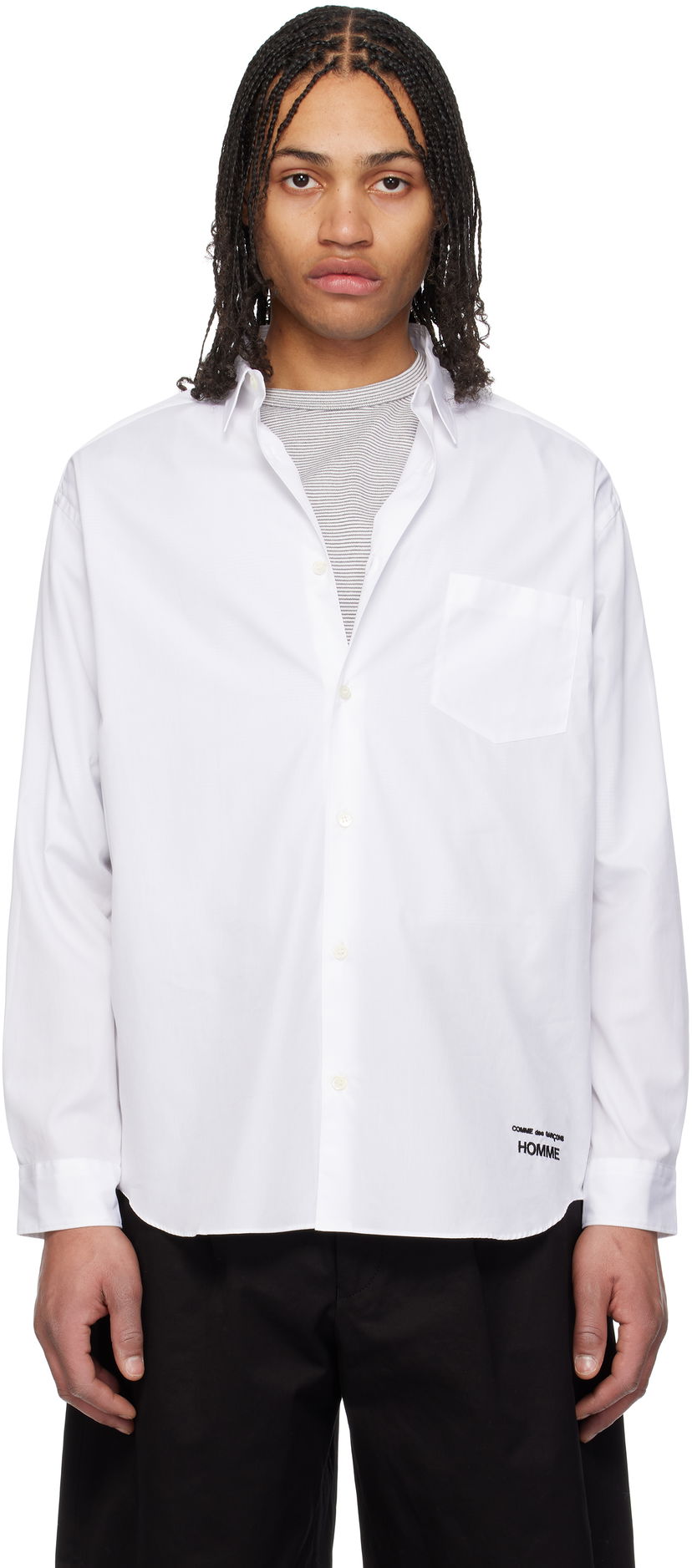 Paita Comme des Garçons CDG Homme Cotton Broad Shirt Valkoinen | HO-B102-051