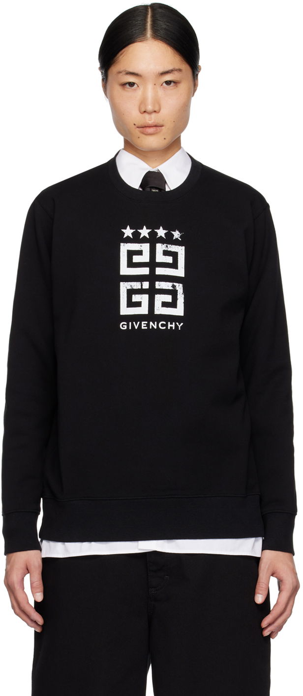 Huppari Givenchy 4G Stars Sweatshirt Musta | BMJ0HA3YEL001