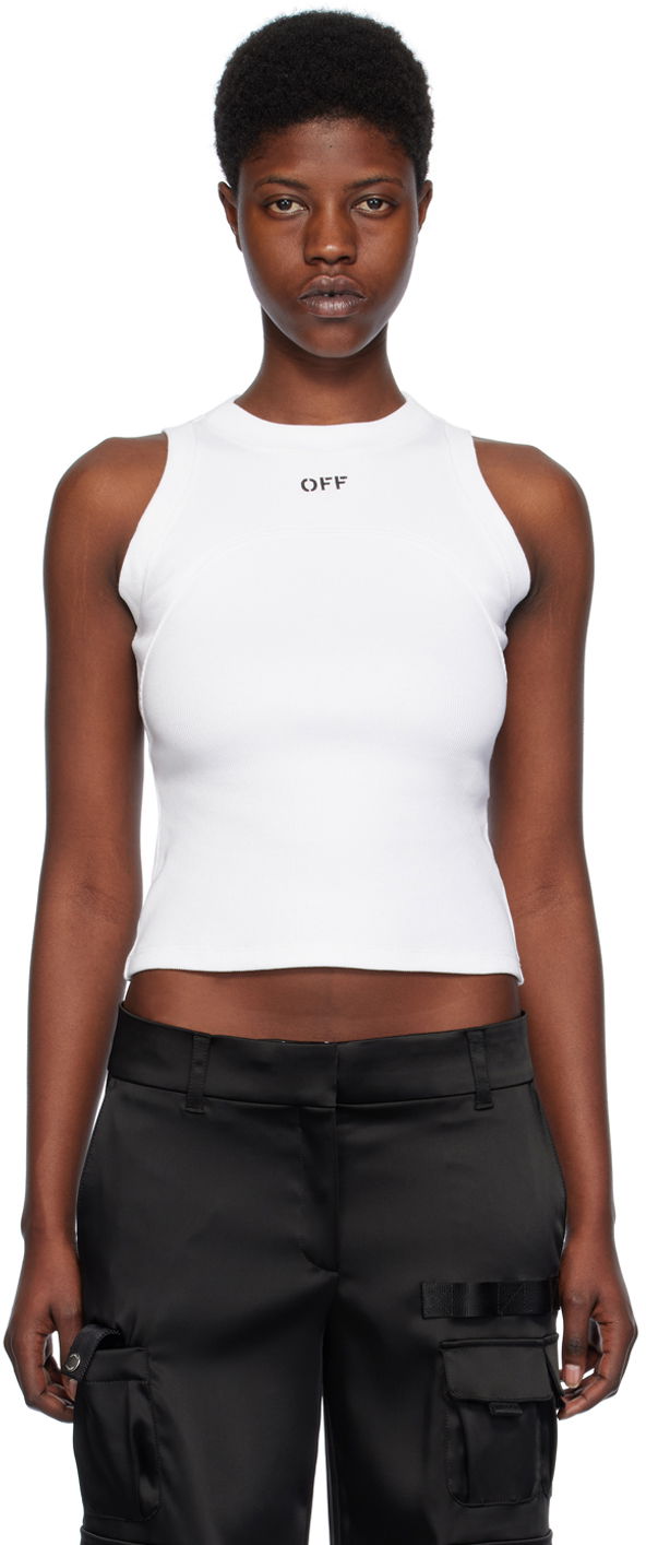 Tankkitoppi Off-White White 'Off' Stamp Tank Top Valkoinen | OWAD236C99JER0010110