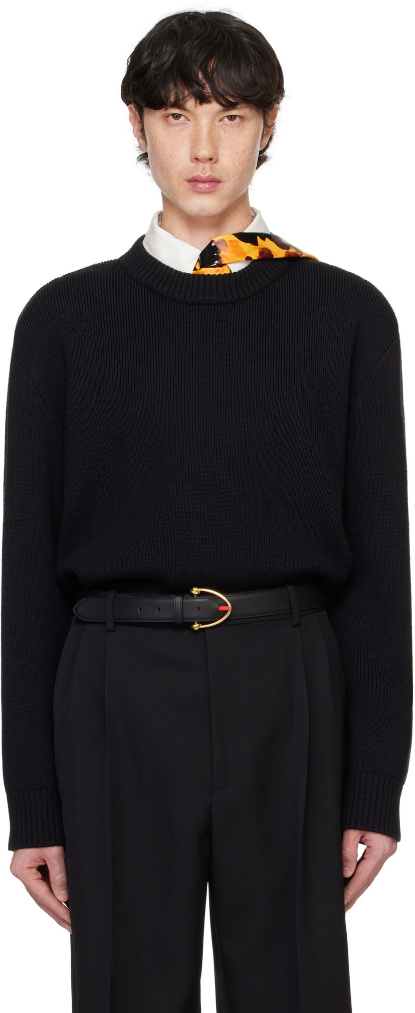 Villapaita Bottega Veneta Wool Tailored Sweater Musta | 804253 V4O20 1000