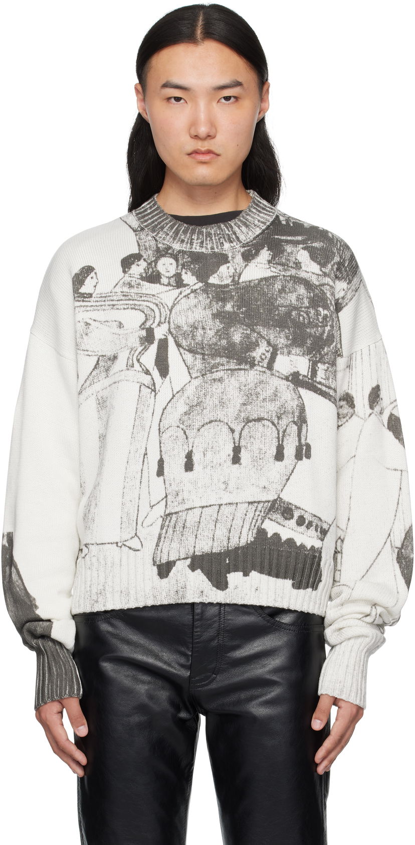 Villapaita Enfants Riches Déprimés Enfants Riches Déprimés 'The Ballroom Dance' Graphic Print Sweater Valkoinen | 080-242