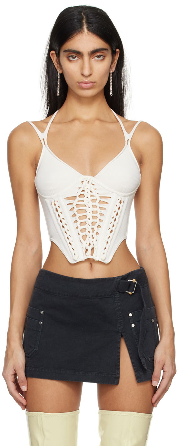 Tankkitoppi Dion Lee Braided Corset Top Valkoinen | A7774PS24
