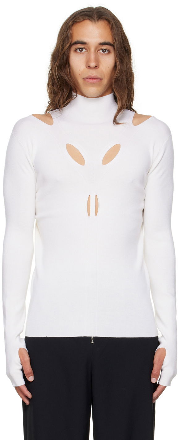 Villapaita Dion Lee Cutout Turtleneck Top Valkoinen | C7079P22