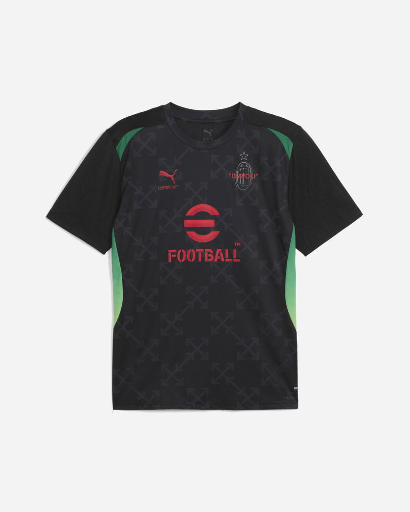T-paita Puma AC Milan x Off-White Prematch Jersey Black / Red Musta | 783005-04