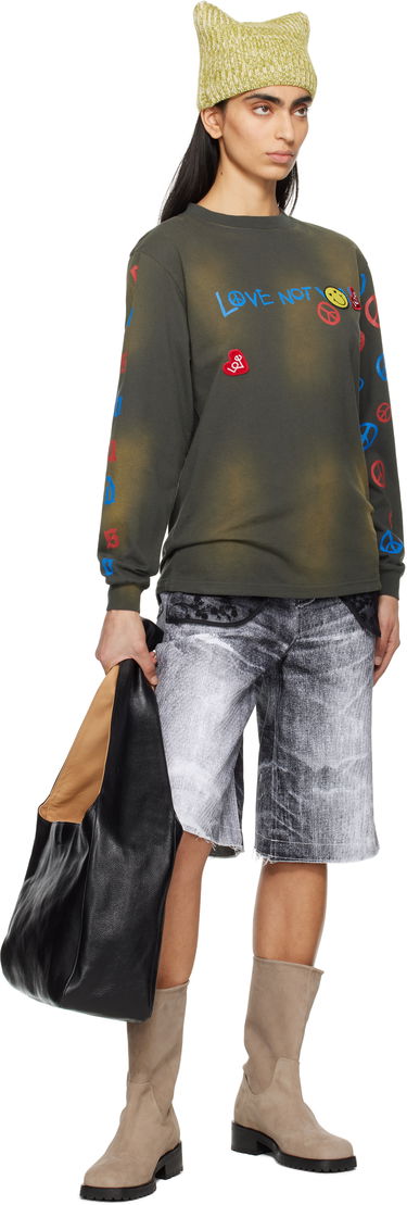 T-paita Andersson Bell Andersson Bell 'Love Not War' Long Sleeve T-shirt Vihreä | atb1254u, 3