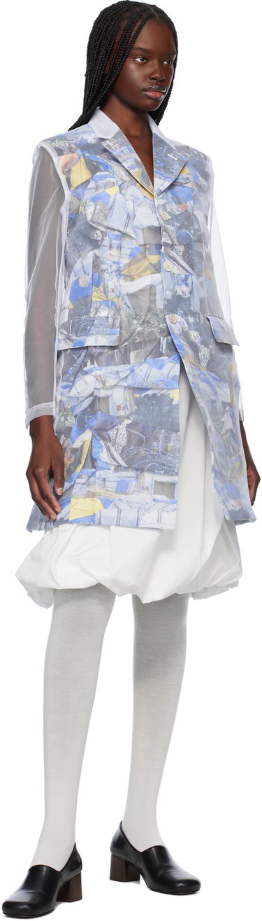 Tuulitakki Comme des Garçons Comme des Garçons Layered Mesh Print Jacket Valkoinen | GO-J038-S25, 3