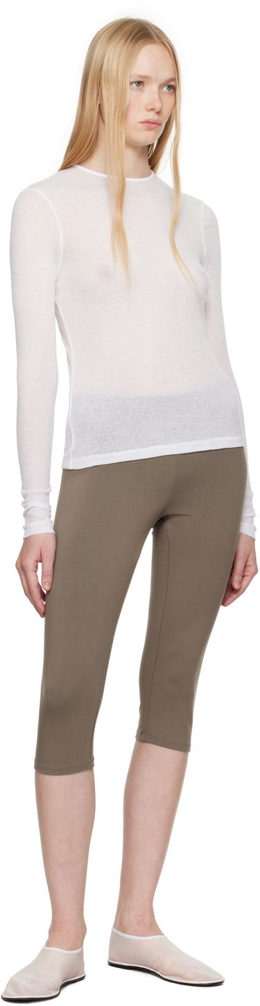 T-paita SKIMS SKIMS Sheer Cotton Long Sleeve T-Shirt Valkoinen | TP-LST-4270, 3