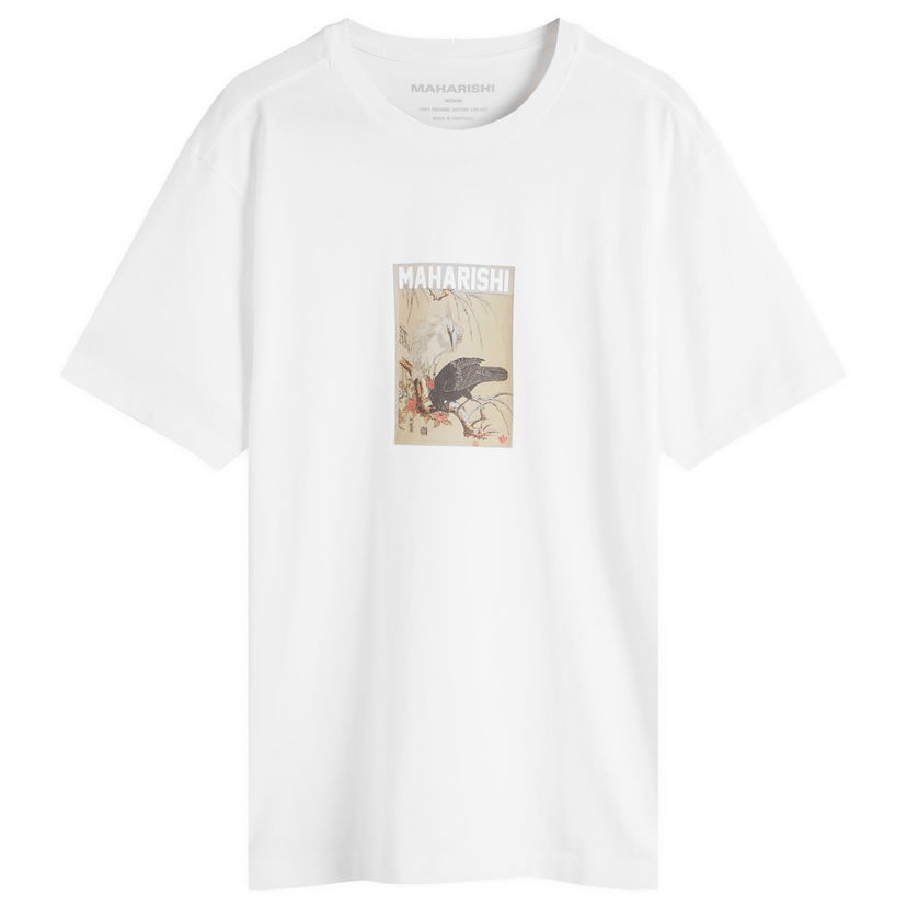 T-paita Maharishi Maharishi Crow Heron Graphic T-Shirt, Size Large Valkoinen | 1493-WHT