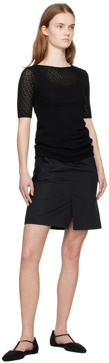 T-paita TOTEME TOTEME Slim Knit T-Shirt Musta | 242-WRT2837-YA0040, 3