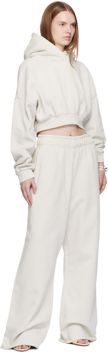 Huppari Entire Studios Entire Studios Cropped Heavy Hoodie Beige | ES2392RI, 3