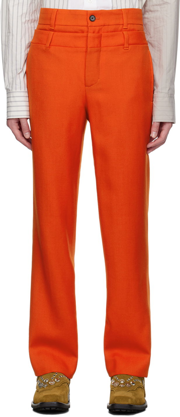 Housut Feng Chen Wang Feng Chen Wang Layered Trousers Oranssi | FUF16TR23