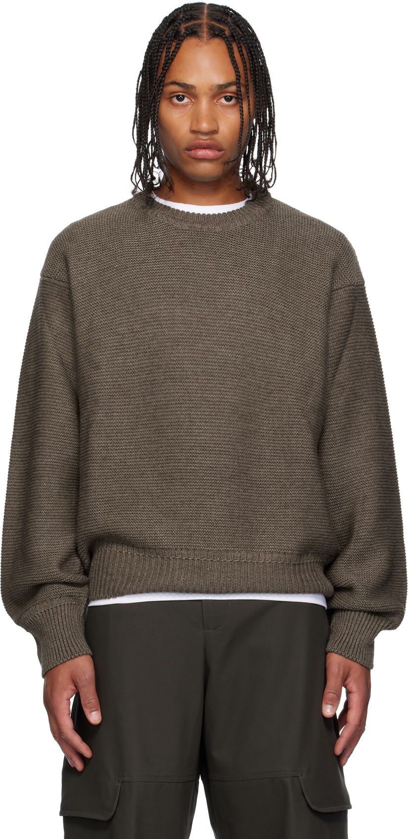 Villapaita sage NATION Sage Nation Mackenzie Knit Wool Sweater Ruskea | S064 MACKENZIE KNIT WOOL MUSHR