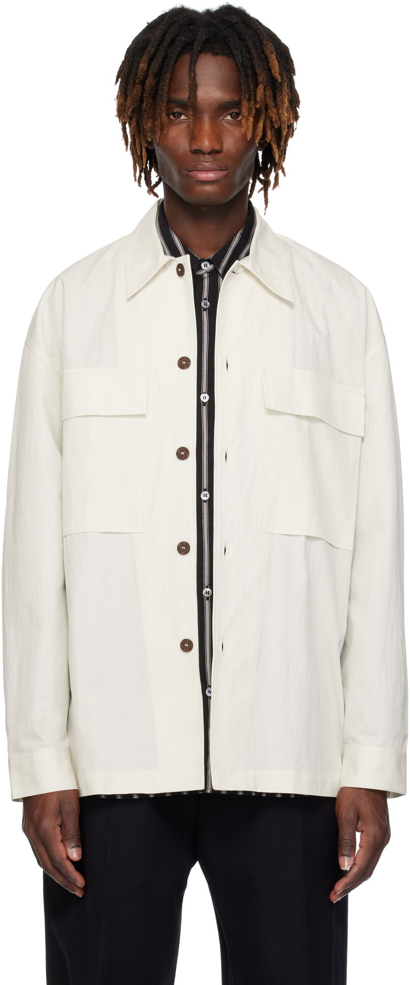 Paita Studio Nicholson Studio Nicholson Landi Overshirt Valkoinen | LANDI SNM - 1280