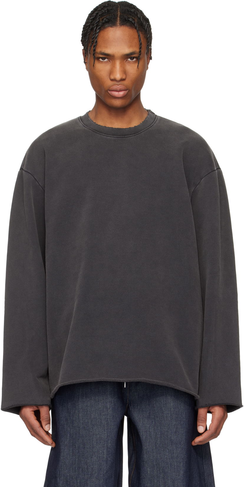 Villapaita Helmut Lang Helmut Lang Garment-Dyed Upstate Sweatshirt Harmaa | O10HM502