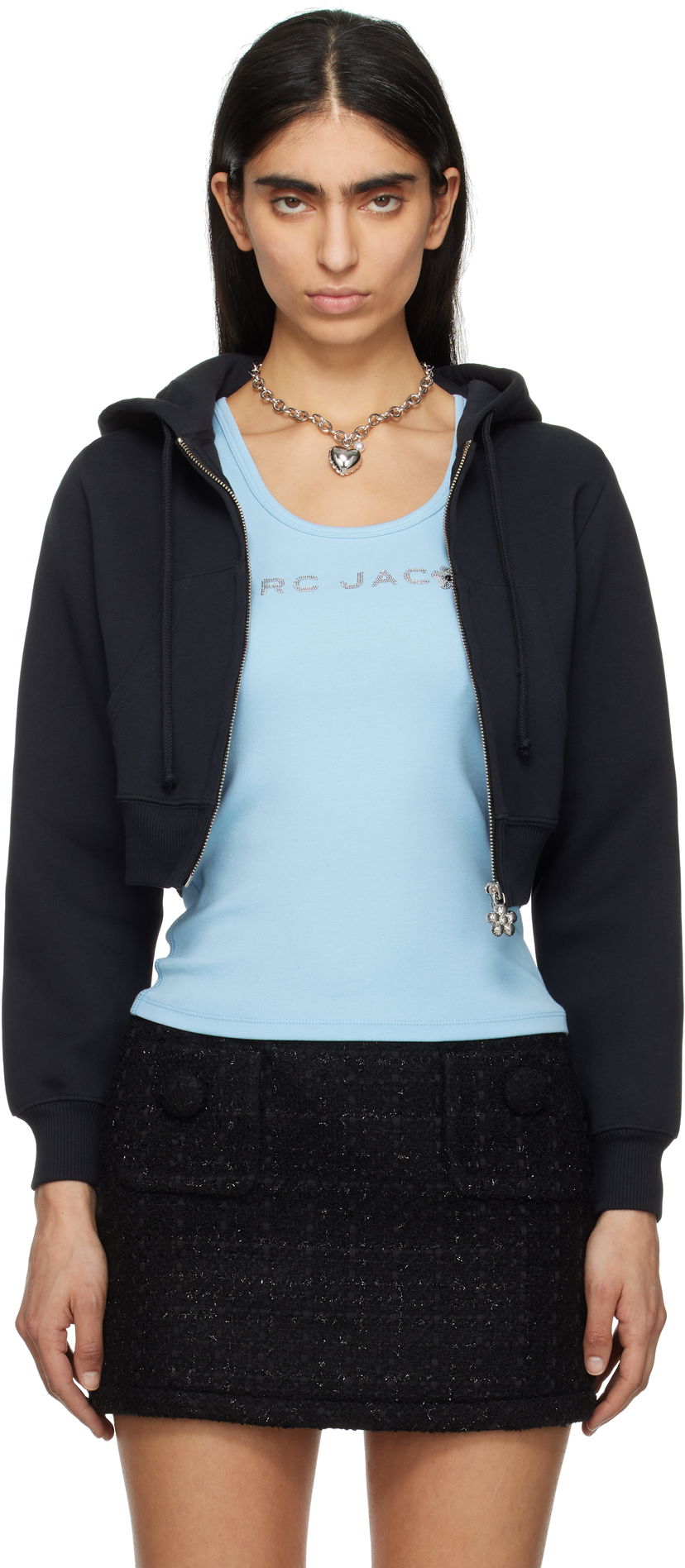 Huppari Marc Jacobs Marc Jacobs Charm Cropped Hoodie Musta | 2S5RTP086C06