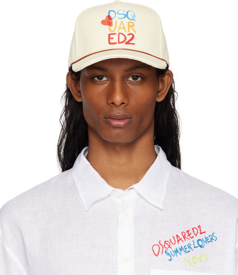 Korkki DSQUARED2 Dsquared2 'Summer Lovers' Baseball Cap Valkoinen | BCM0920-00300001-5089