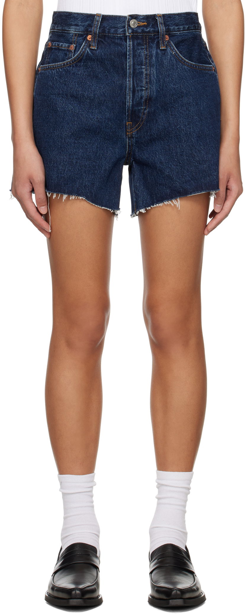 Shortsit RE/DONE Re/Done 90s Low Slung Denim Shorts Sininen | 141-04W9LOSLG