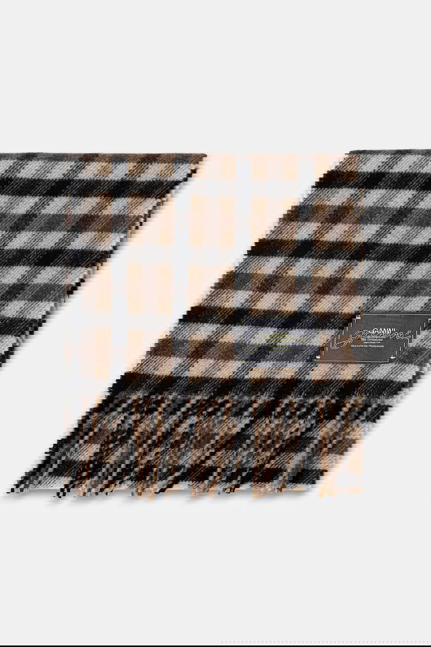 Huivi GANNI Graphic Wool Checked Scarf Monivärinen | A6668, 1