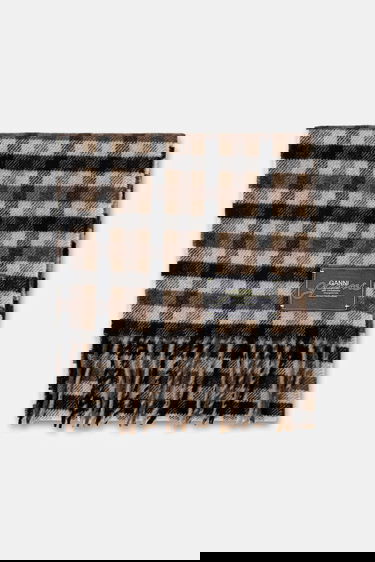 Huivi GANNI Graphic Wool Checked Scarf Monivärinen | A6668, 1