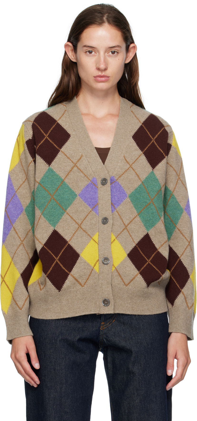 Villapaita &Daughter &Daughter Ava Argyle Cardigan Beige | WL24206