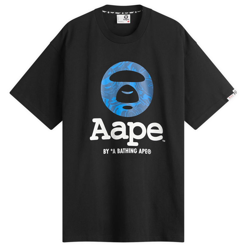 T-paita AAPE by A Bathing Ape AAPE OG Moonface T-Shirt, Size Large Musta | AAPTEM1641XX-BLK