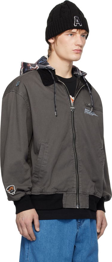 Bomber-takki AAPE by A Bathing Ape AAPE by A Bathing Ape Hoodie Jacket Harmaa | AAPLJM7675XXNBKL, 1