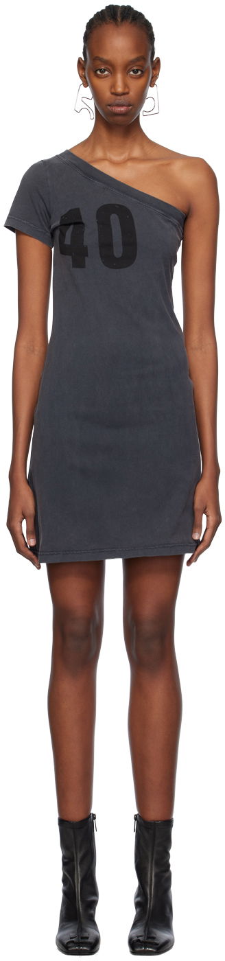 Mekko Courrèges One Shoulder Number Graphic Minidress Harmaa | 124JRO363JS0109, 0