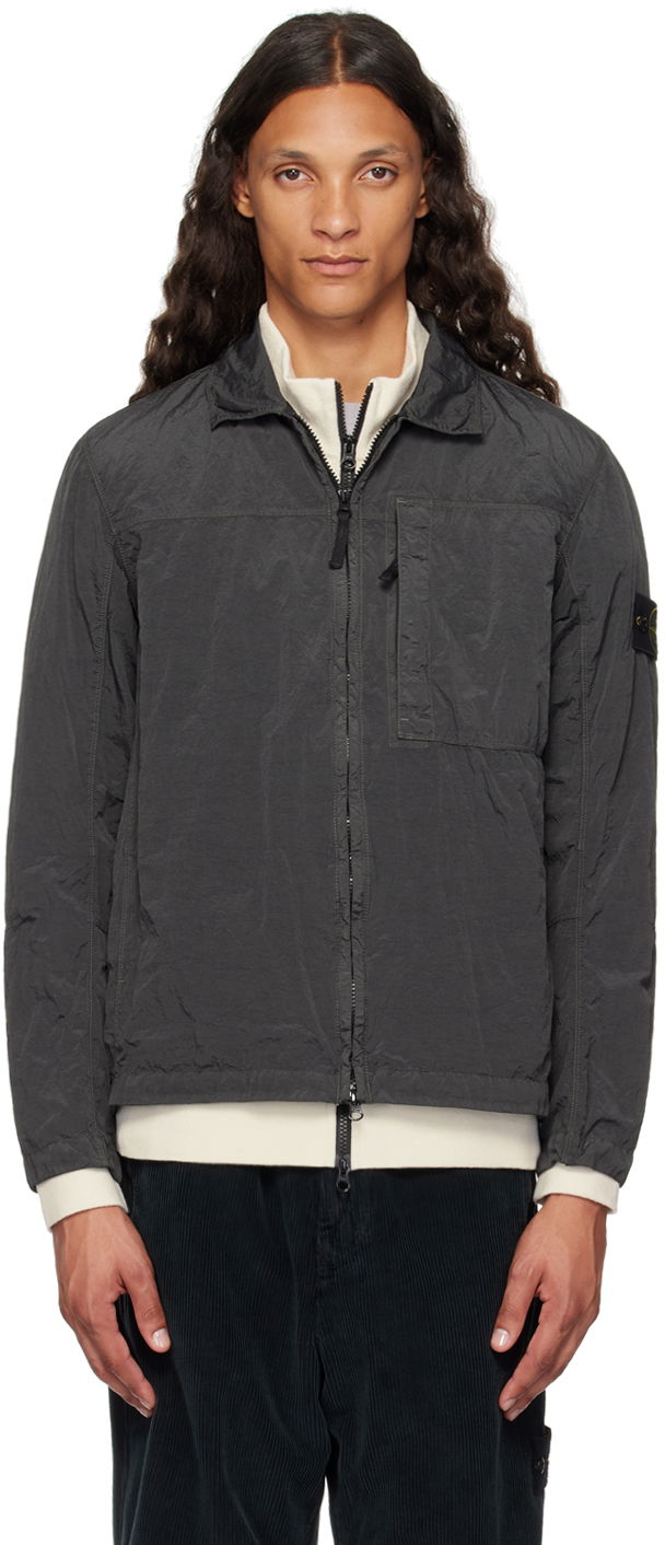 Takki Stone Island Black Nylon Metal Jacket Harmaa | 811511819