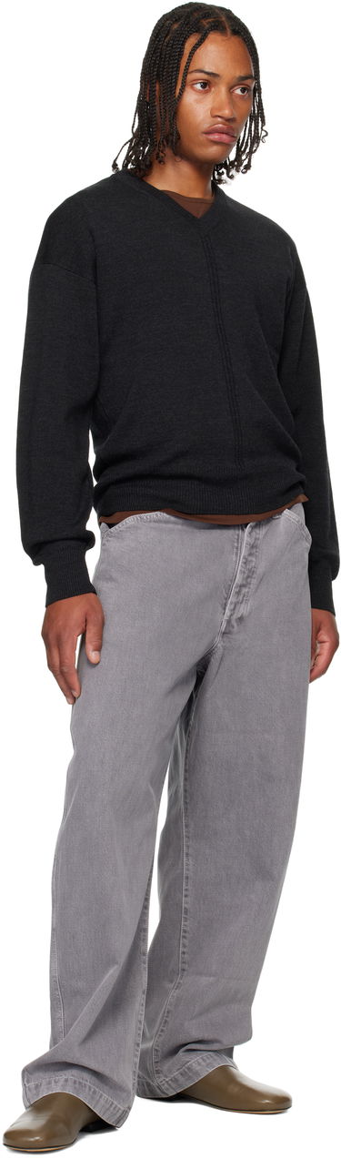 Villapaita LEMAIRE LEMAIRE V-Neck Sweater Musta | TO1430 LK087, 3