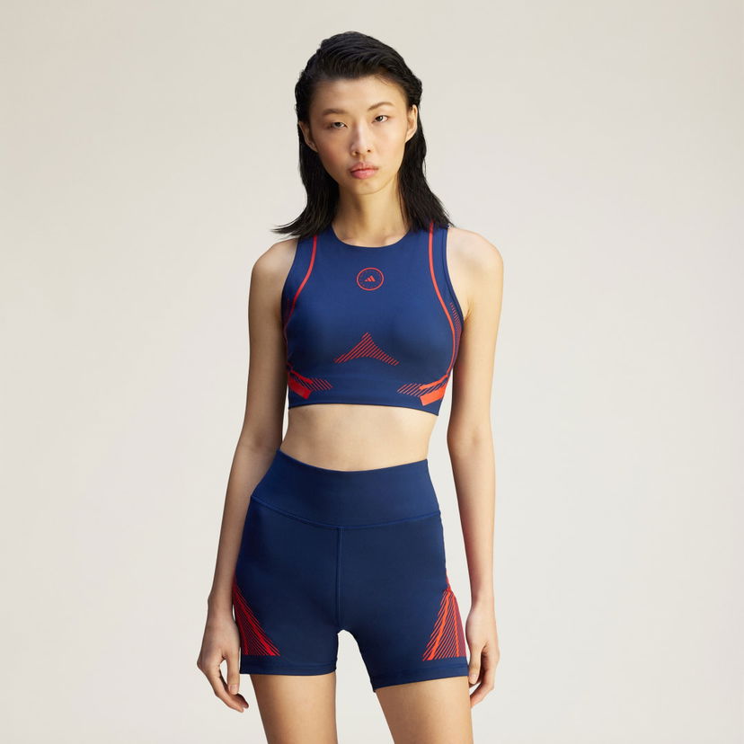 Rintaliivit adidas Performance Stella McCartney TruePace Running Crop Top Tummansininen | JJ0112