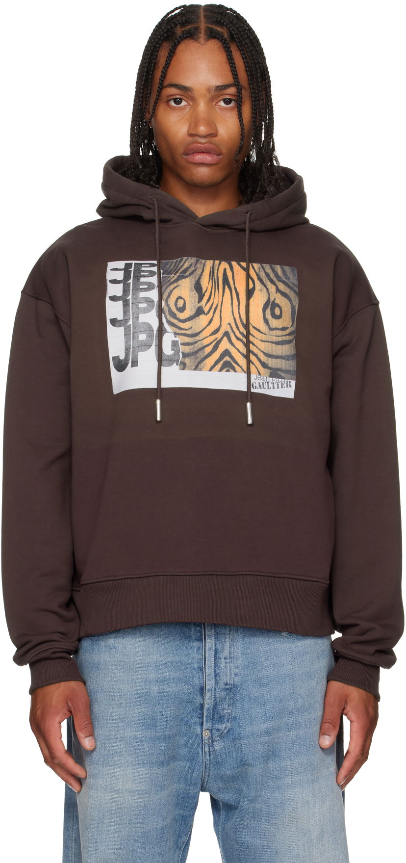 Huppari Jean Paul Gaultier Jean Paul Gaultier Printed Hoodie Ruskea | 25/03-W-TO296-J003-710060
