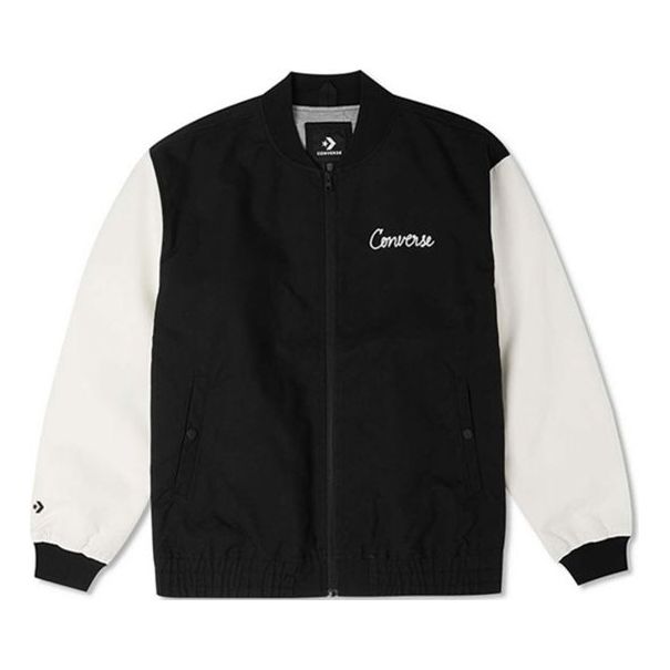Bomber-takki Converse Chain Stitch Woven Jacket Musta | 10025514-A03
