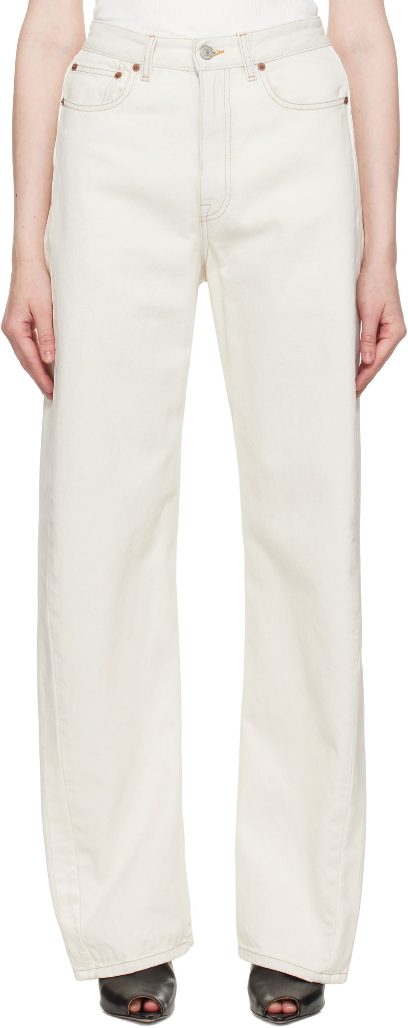 Jeans Maison Margiela MM6 Maison Margiela 5 Pocket Jeans Valkoinen | S62LB0190 M30018