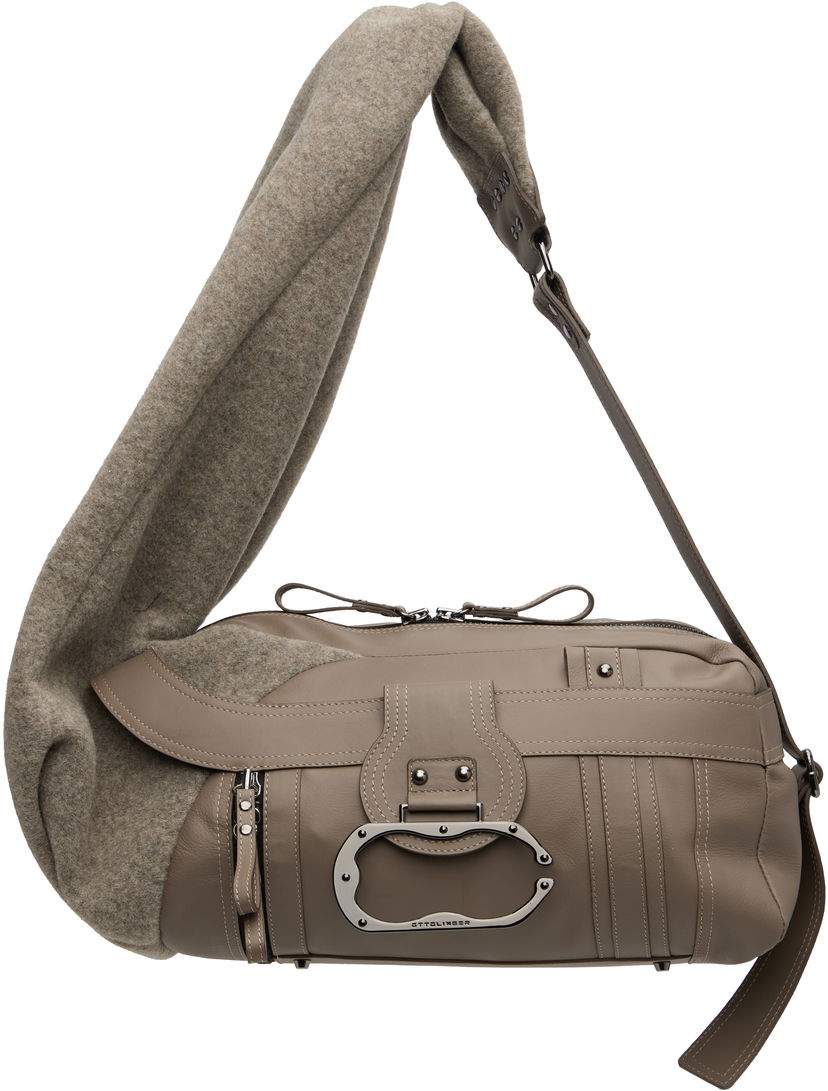 Olkalaukku Ottolinger Ottolinger Wool Leather Bag Harmaa | 126-901526-01