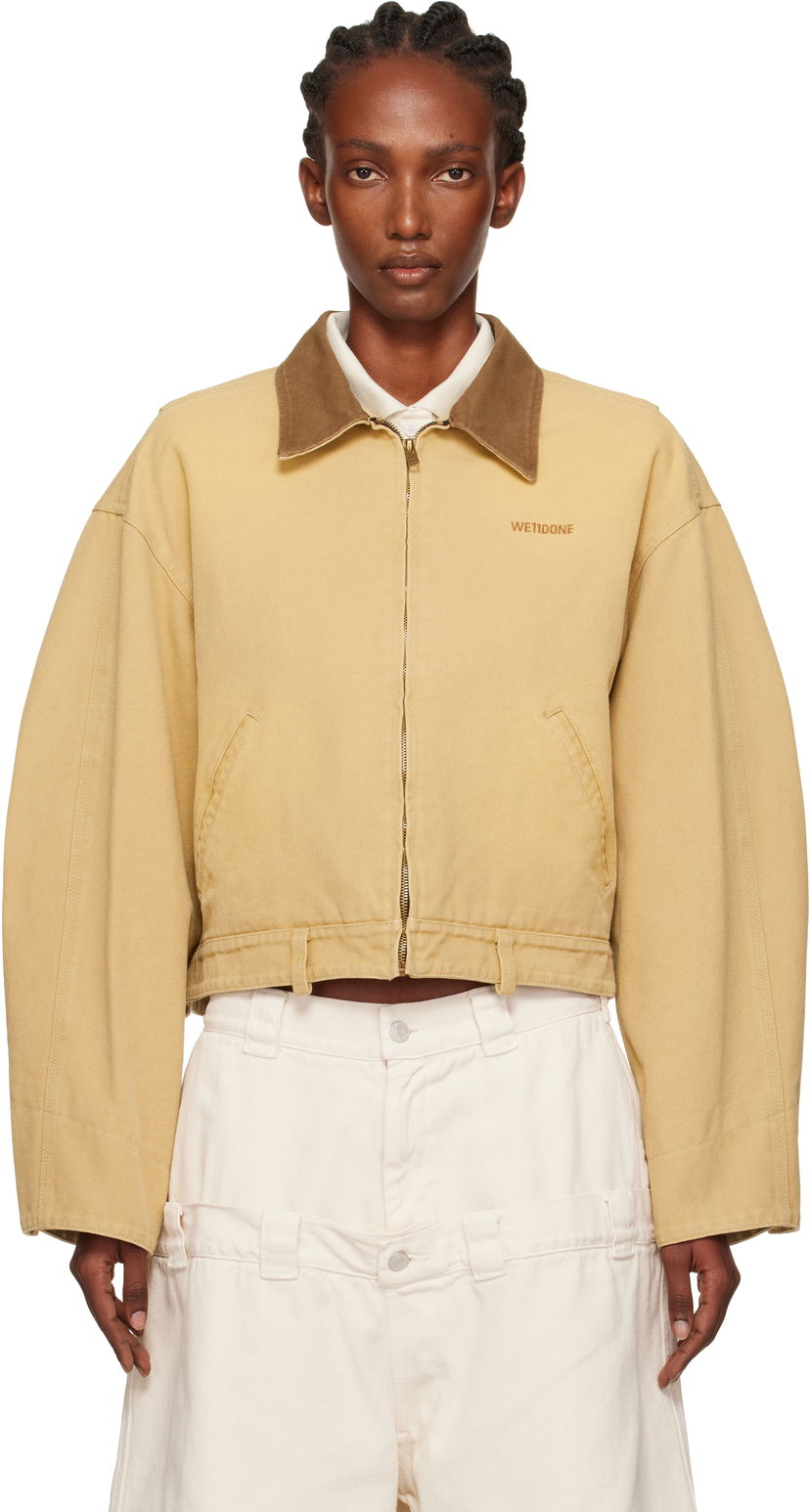 Takki We11done We11done Washed Work Cropped Jacket Beige | WD-JK2-25-008-W-BG