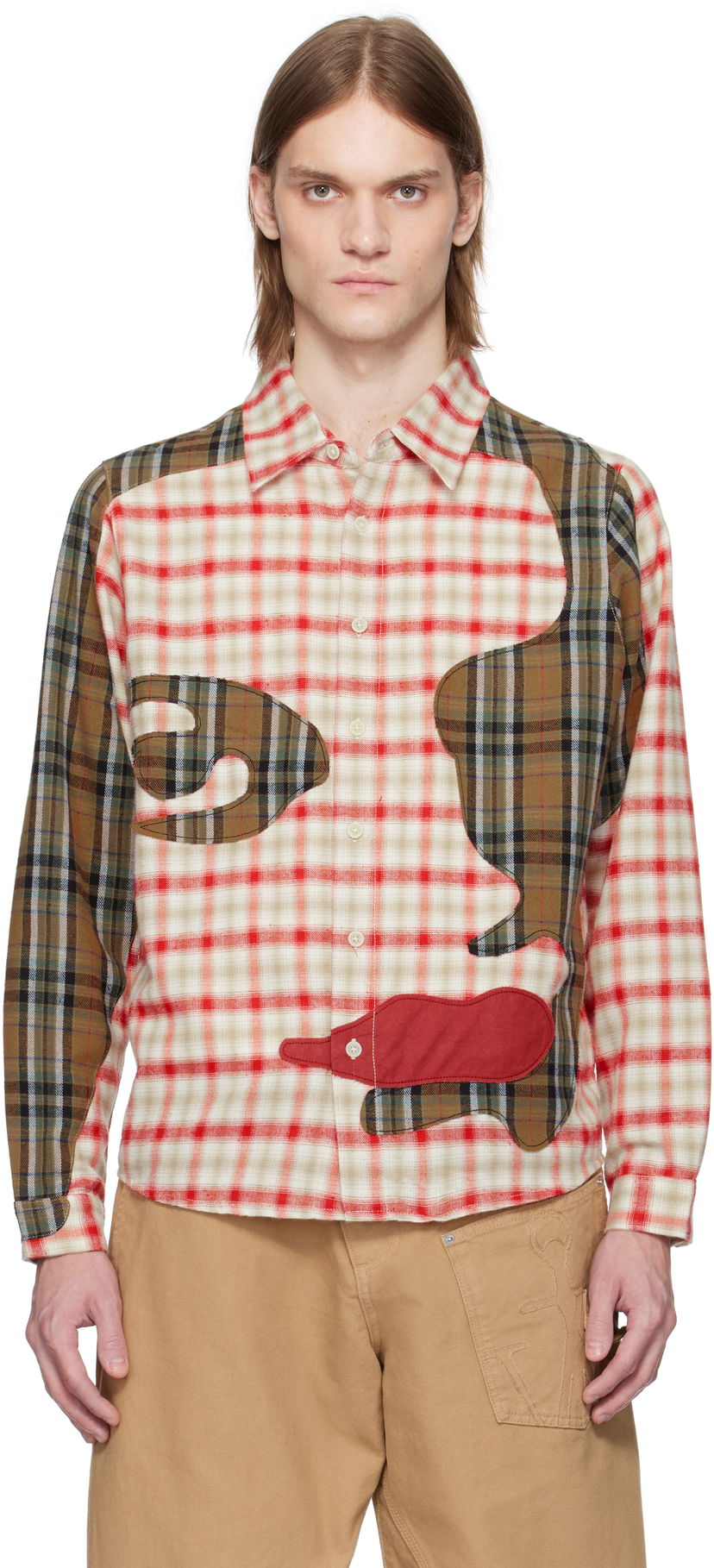 Paita KidSuper KidSuper Patchwork Face Flannel Shirt Monivärinen | SS25-LTP-03