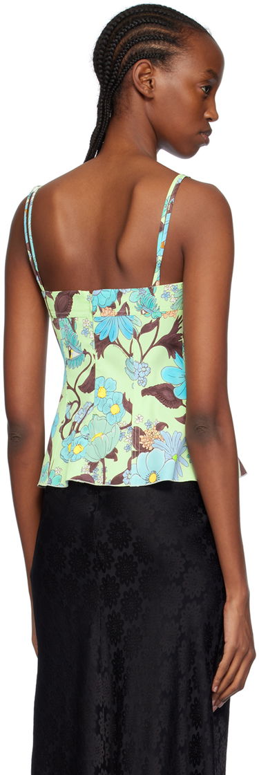 Tankkitoppi Stella McCartney Stella McCartney Floral Print Peplum Camisole Vihreä | 6T01583DS300, 2