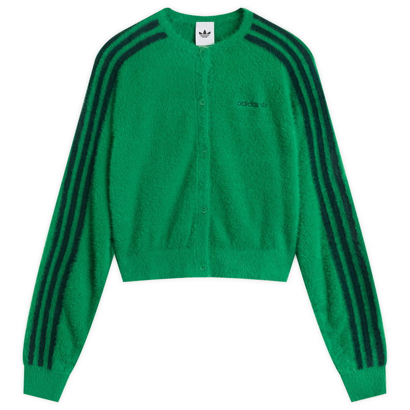 Villapaita adidas Originals Women's Fluffy Knitted Cardigan, Size X-Small Vihreä | JW5177